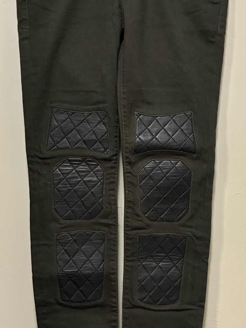 Rebecca Minkoff Black Quilted Leather Patch Jeans